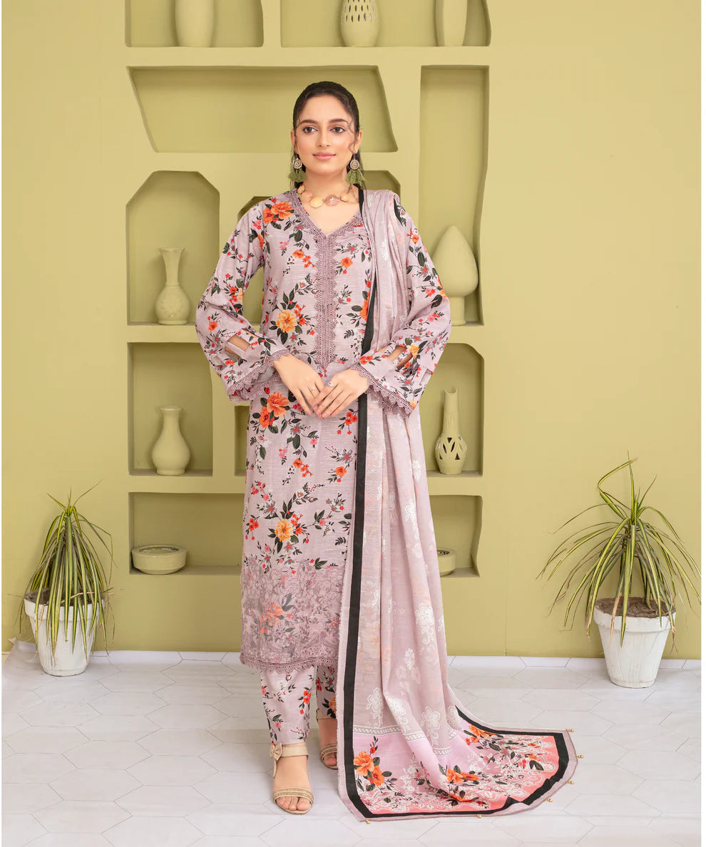 CREATION KHADDAR 3PC WITH KHADDAR PRINTED SHIRT & TROUSER-919